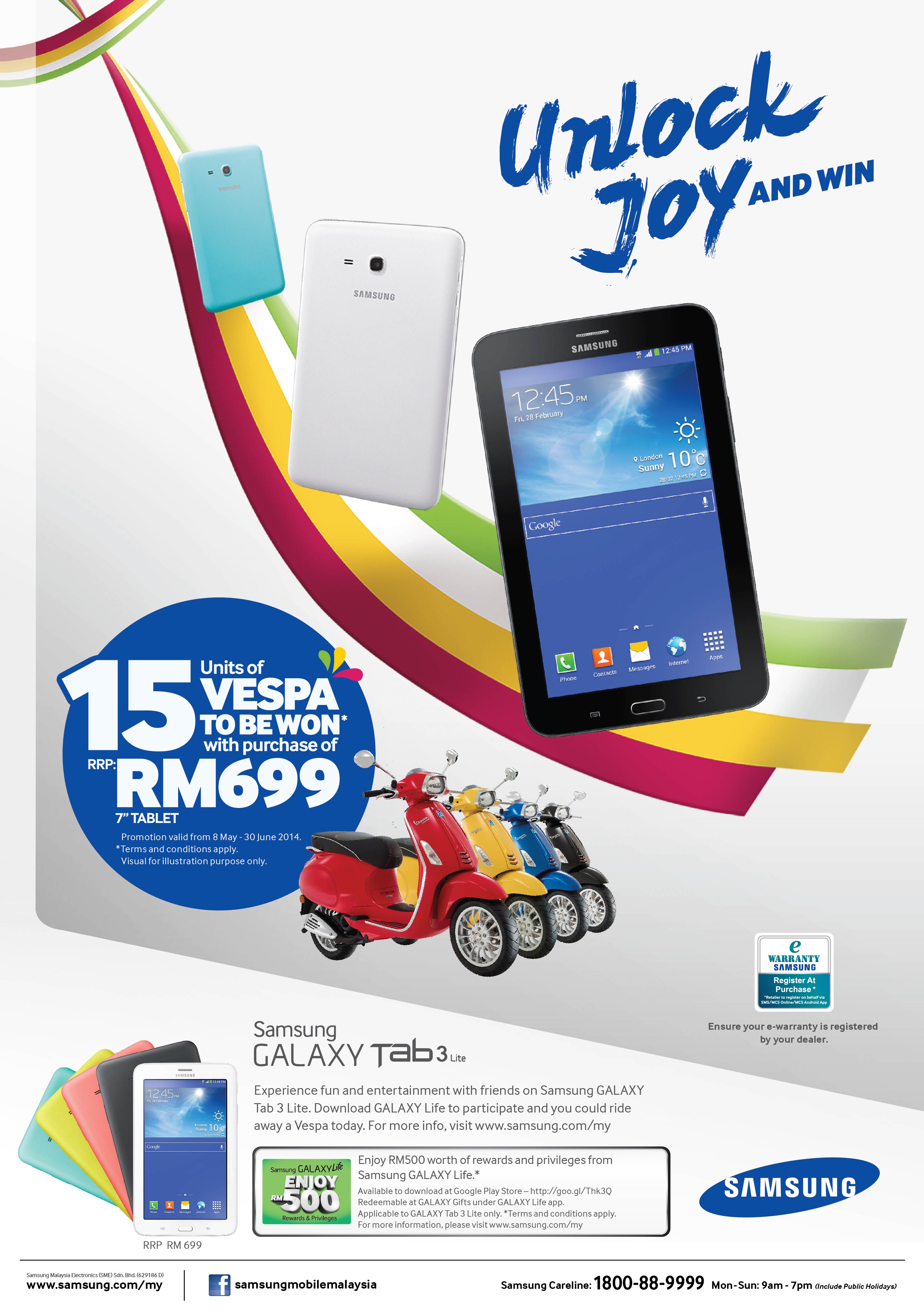 Buy A Samsung Galaxy Tab 3 Lite And Stand A Chance To Win 1 of 15 Vespas - Lowyat.NET3071 x 4370