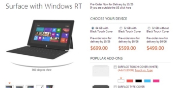 Microsoft Surface RT Price in US