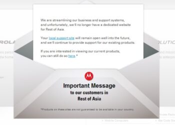Motorola Asia's Website Closure Notice