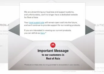 Motorola Asia's Website Closure Notice