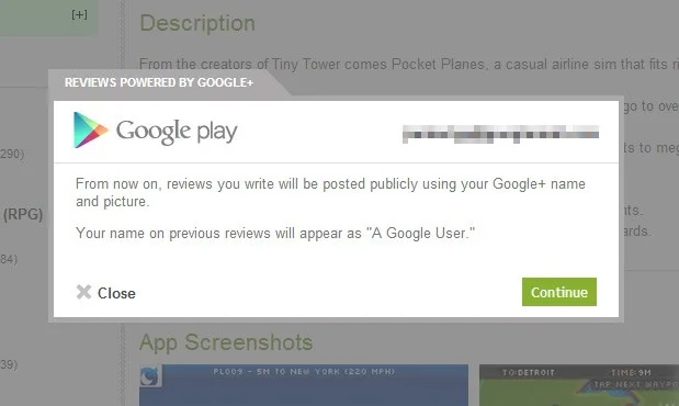 Google Play Google+ Integration