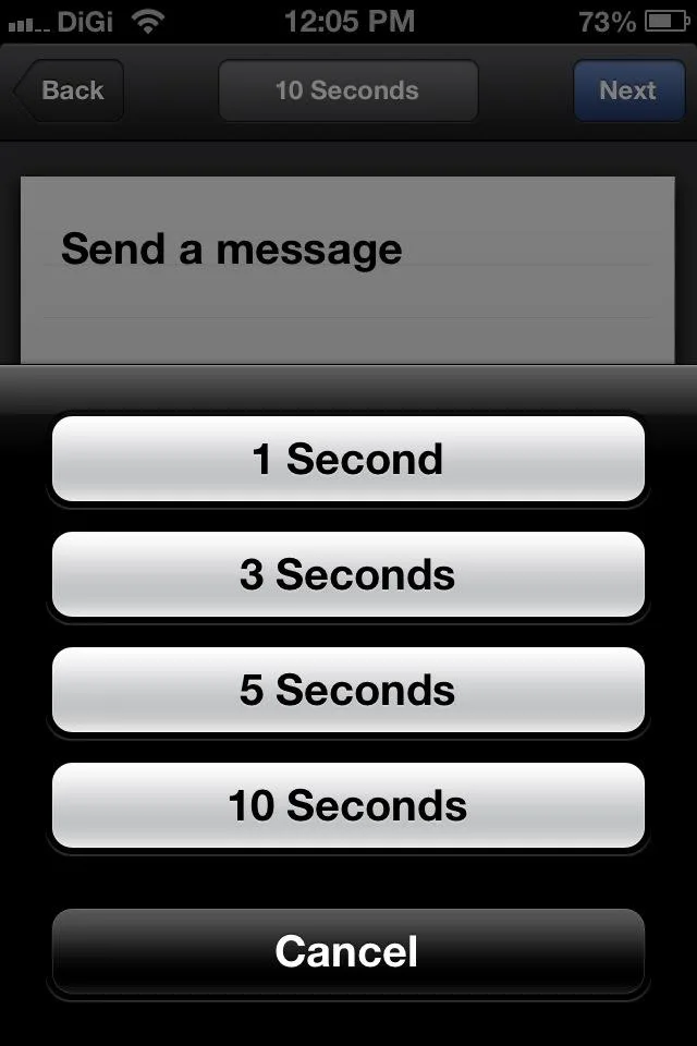 Facebook Poke Message Seconds