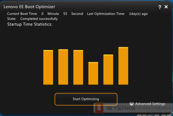 lenevo boot time optimizer for windows 10