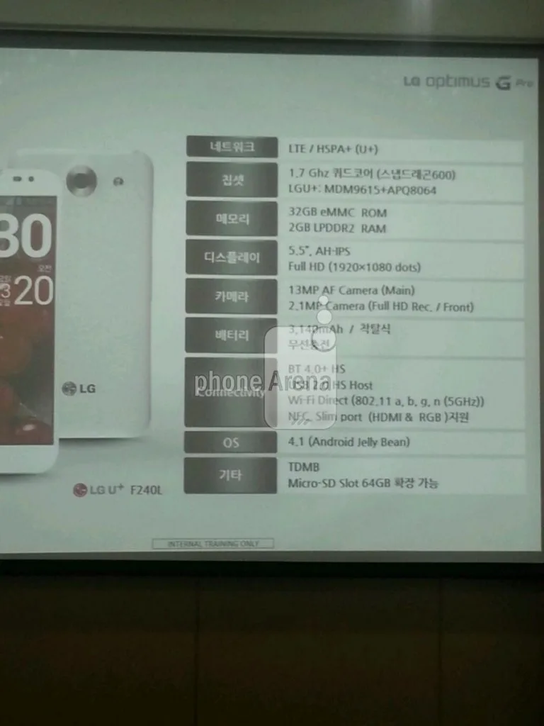 LG Optimus G Pro Specs
