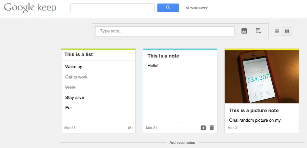 Google Keep 1