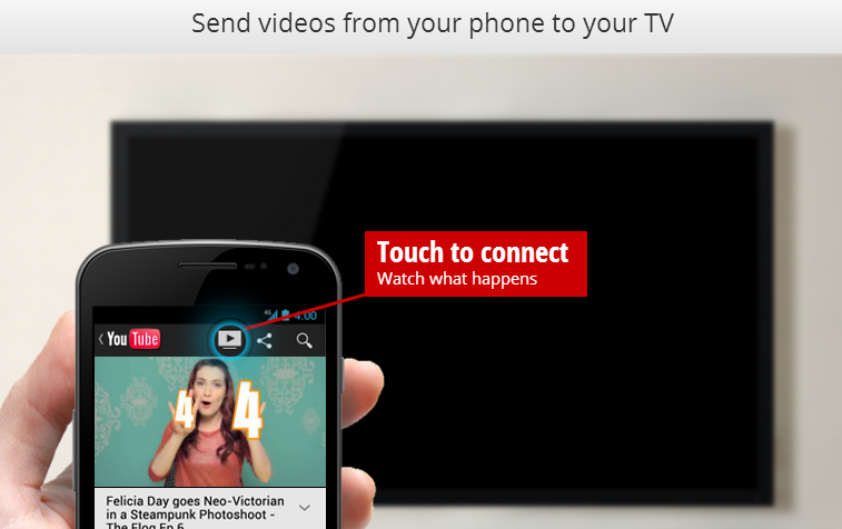 YouTube Send to TV