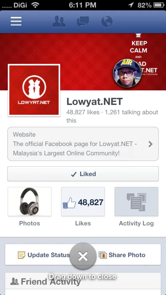 New FB App Chat Head Close