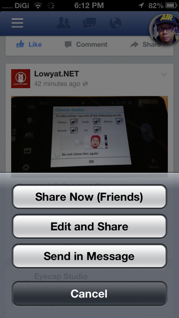 New FB App Share 2