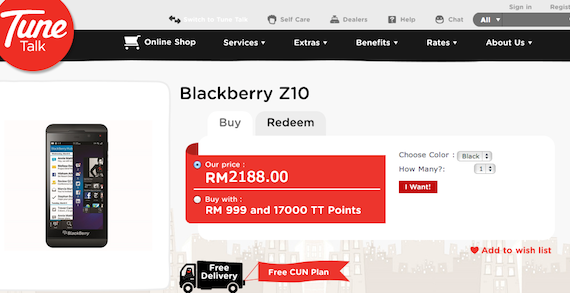 BlackBerry Z10 Now Available for Purchase from TuneTalk and Senheng