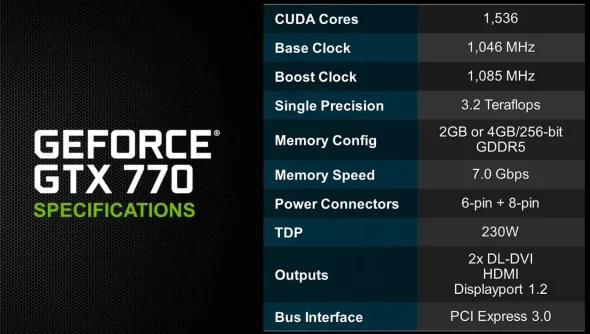 NVIDIA GeForece GTX 770 Spec