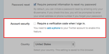 twitter two step verification