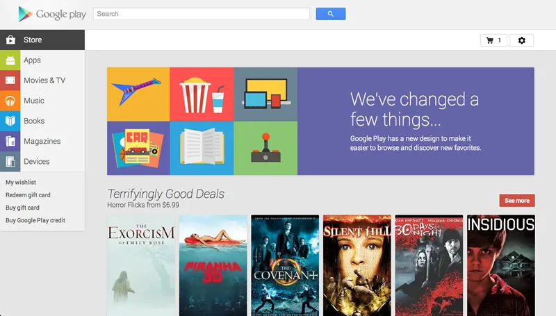 New Google Play Web