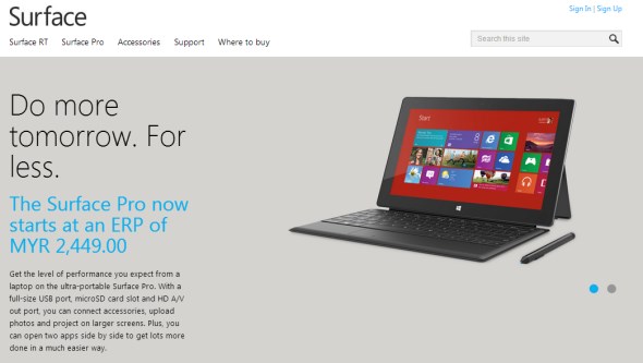 Microsoft Surface Pro New Price - August 2013