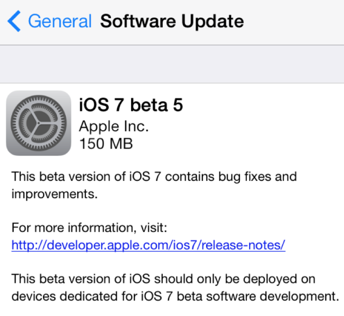 iOS 7 Beta 5