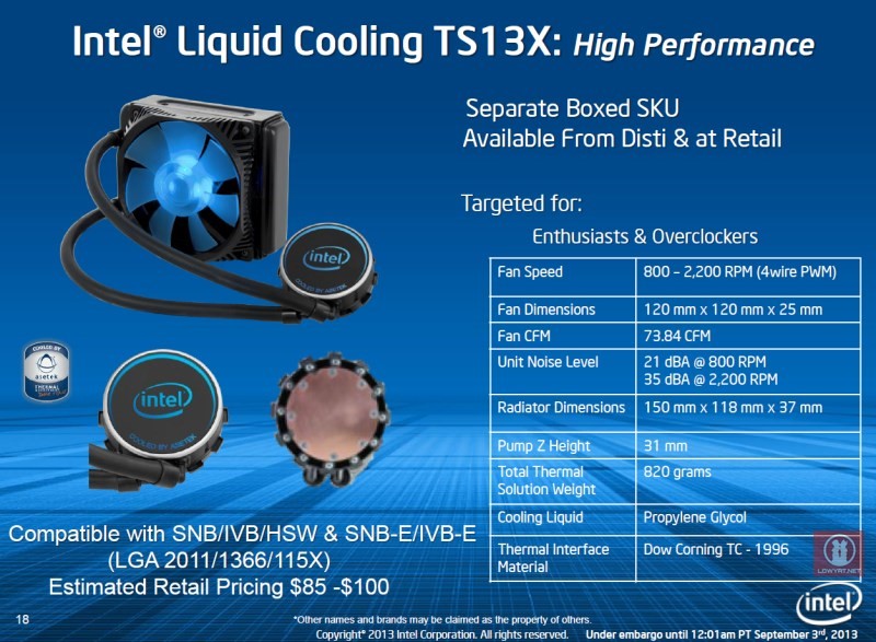Intel Liquid Cooling TS13X