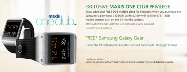 Maxis Note 3 One Club