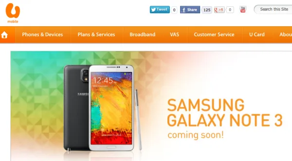 U Mobile Note 3 ROI