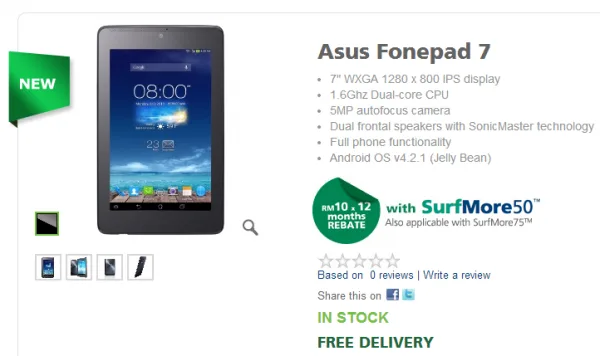 Maxis Asus Fonepad 7