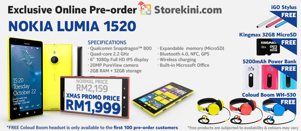 Nokia Lumia 1520 Pre-Order @ Storekini