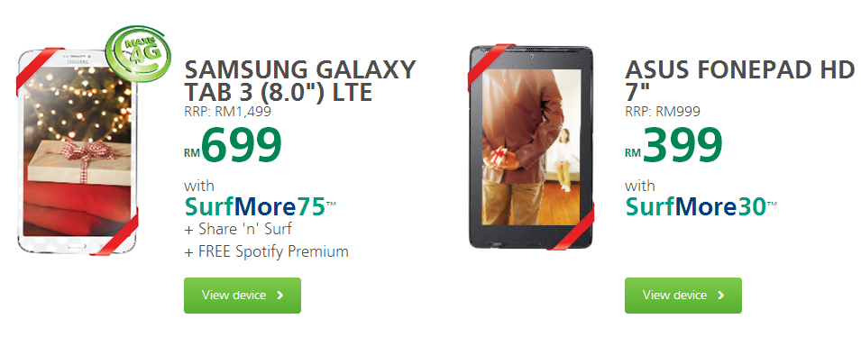Maxis Adds Samsung Galaxy Tab 3 (8.0) LTE and Asus Fonepad HD 7 to its