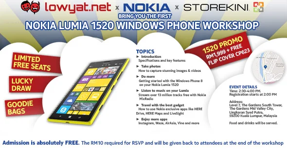 Lowyat.NET x Storekini x Nokia Malaysia Lumia 1520 Workshop