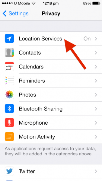 1 iOS Privacy Settings Menu