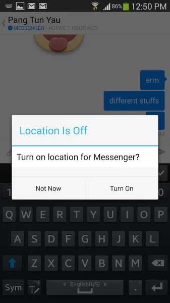 5 FB Messenger Location Servies Off