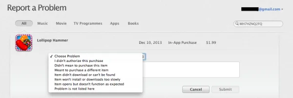 Apple Report a Problem Web