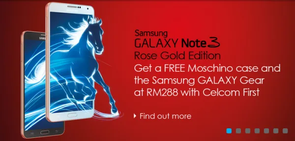 Celcom Samsung Galaxy Note 3 Promotion Rose Gold