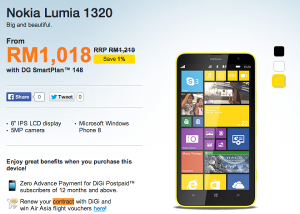 DiGi Nokia Lumia 1320 rm1018