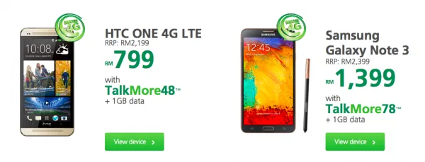 Gold HTC One and Note 3 from Maxis