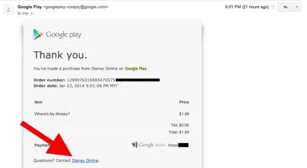 Google Play Receipt