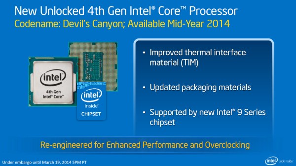 Intel Devil's Canyon, Unlock 4th Gen Intel Core Processor