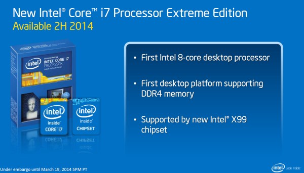 2014 Intel Core i7 Extreme Edition 8-Core Processor, Haswell-E