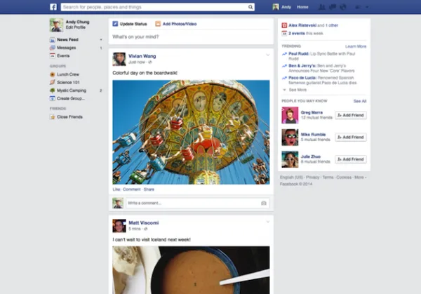 New Facebook News Feed Design
