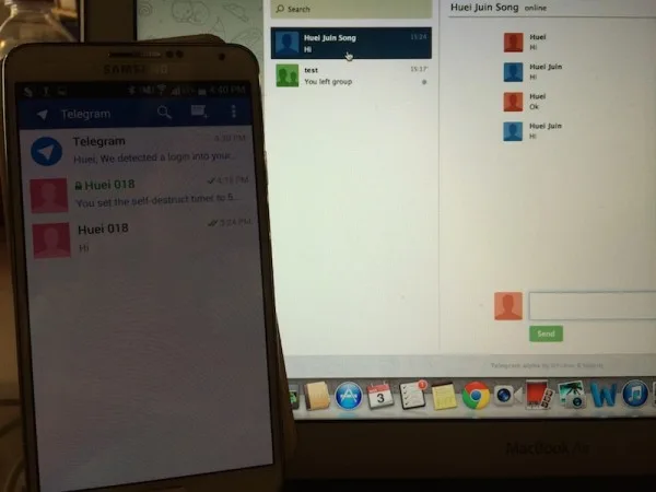 Telegram on Android and Web
