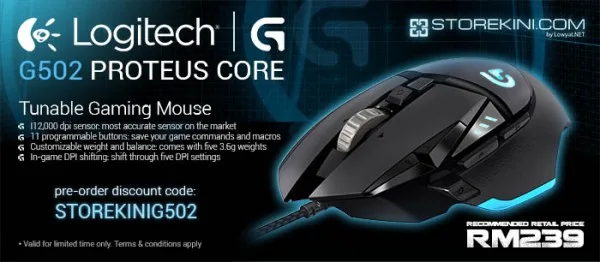 Logitech G502 Proteus Core Gaming Mouse Pre-Order at Storekini
