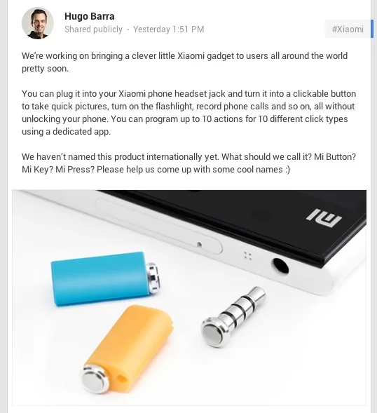 Hugo Barra G Plus Post