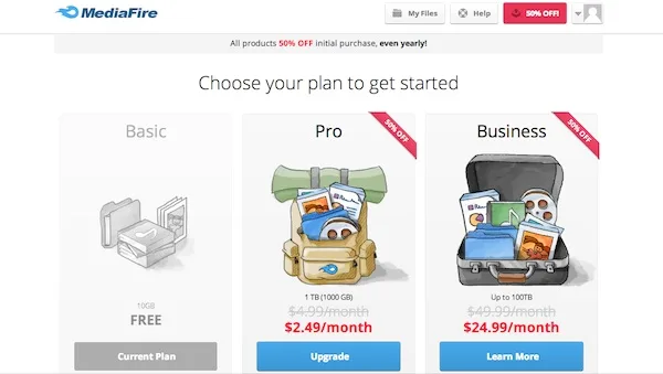MediaFire 50Percent Off