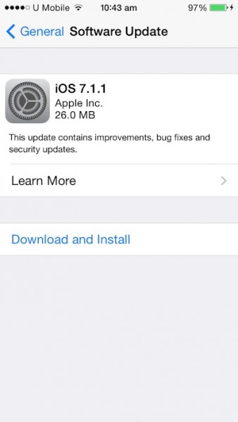 iOS 7.1.1 Update