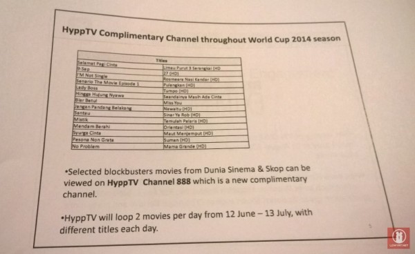 Replacement Contents for World Cup 2014 on HyppTV