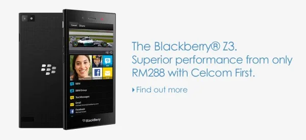 Celcom BlackBerry Z3