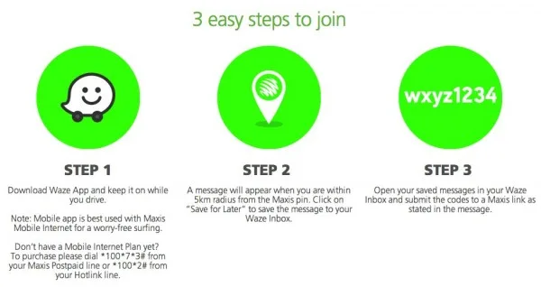 Maxis Waze Contest Steps