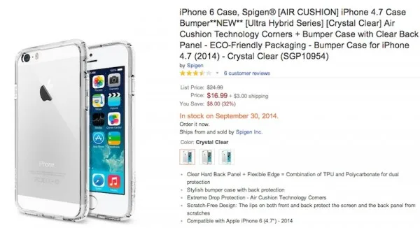 Spigen iPhone 6 Listing on Amazon