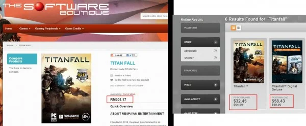 Titanfall: TSB Price vs Origin