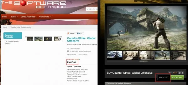 CSGO Price: TSB vs Steam