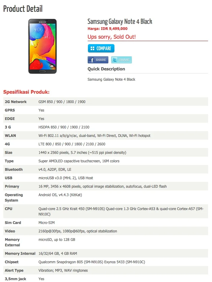 Galaxy Note 4 Leaked Specs