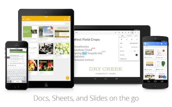 Google Docs Sheets SLides App