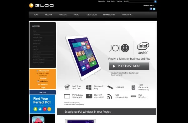 Joi 8 Tablet, Powered By Intel at SNS Network GLOO Online Store