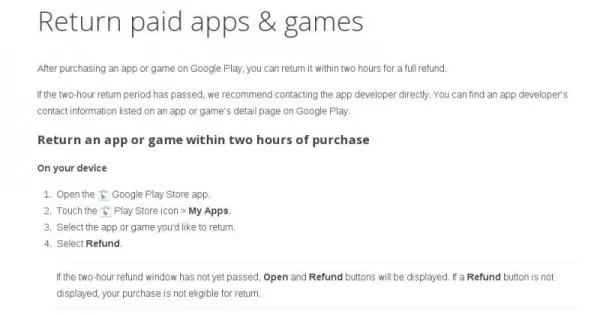 Play Store Refund Window Extended to Two Hours
